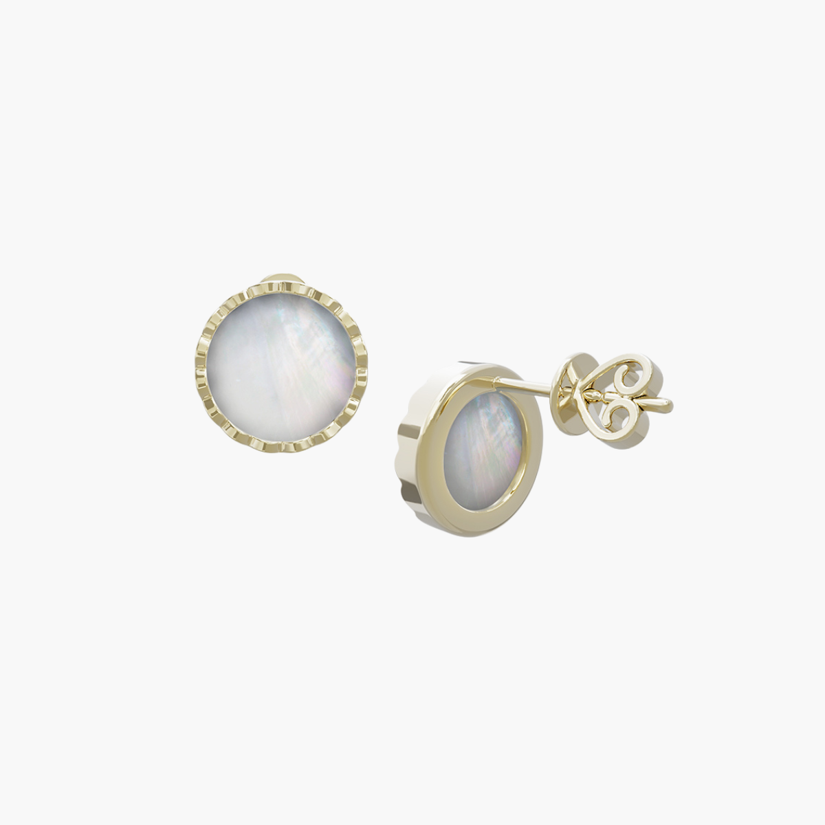 RISEA - Earrings - White Pearl Elements - Sterling Silver Gold Plated