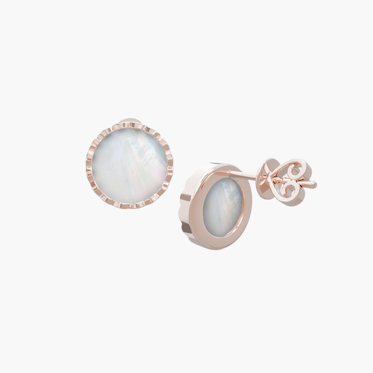 RISEA - Earrings - White Pearl Elements - Sterling Silver Rose Gold Plated