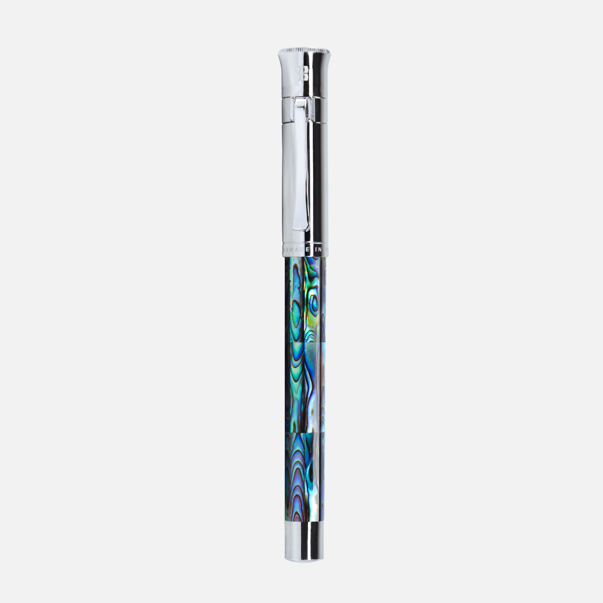 Gemperor - Rollerball Pen - New Zealand Abalone - White Gold Plated
