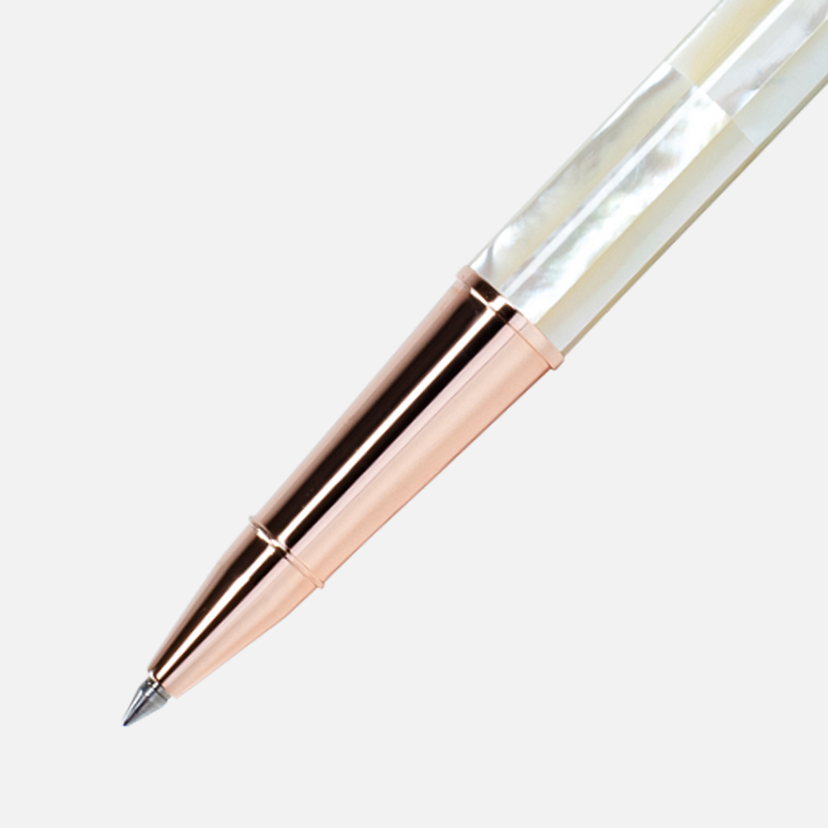 Gemperor Northern Australia White Pearl Rollerball Pen Rose Gold Plated-49