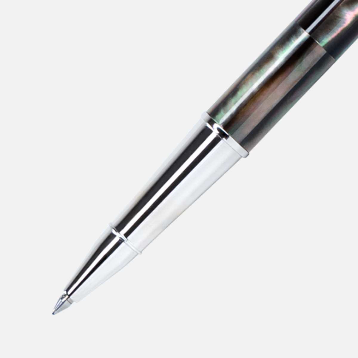 Gemperor Tahiti Black Pearl Rollerball Pen White Gold Plated-59