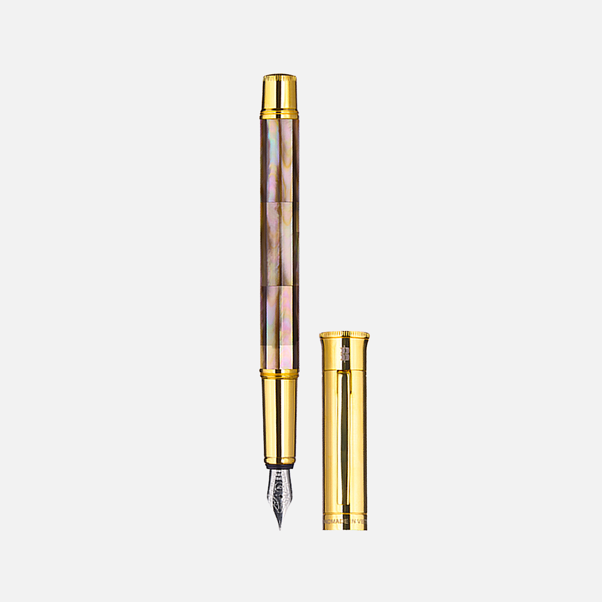 Gemprise Mississippi Brown Pearl Fountain Pen Gold Plated-8