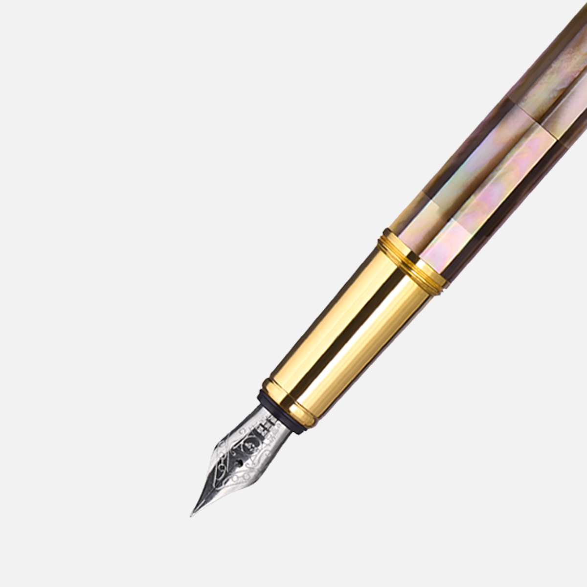 Gemprise Mississippi Brown Pearl Fountain Pen Gold Plated-11