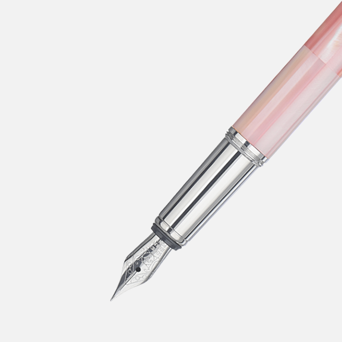 Gemprise Mississippi Pink Pearl Fountain Pen White Gold Plated-16