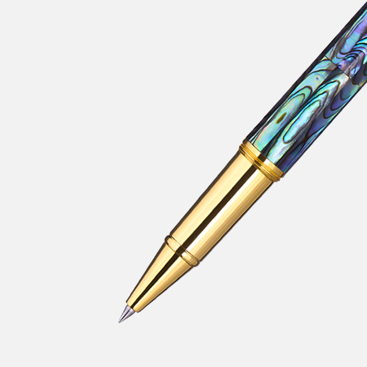 Gemprise New Zealand Abalone Rollerball Pen Gold Plated White Clip-21