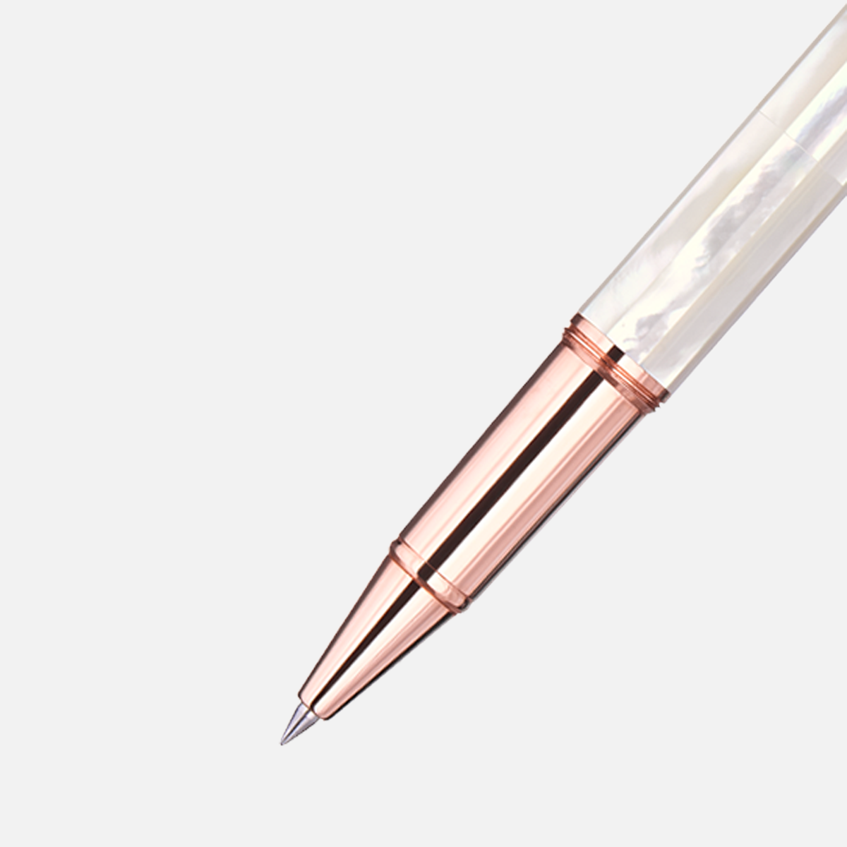 Gemprise Northern Australia White Pearl Rollerball Pen Rose Gold Plated-31