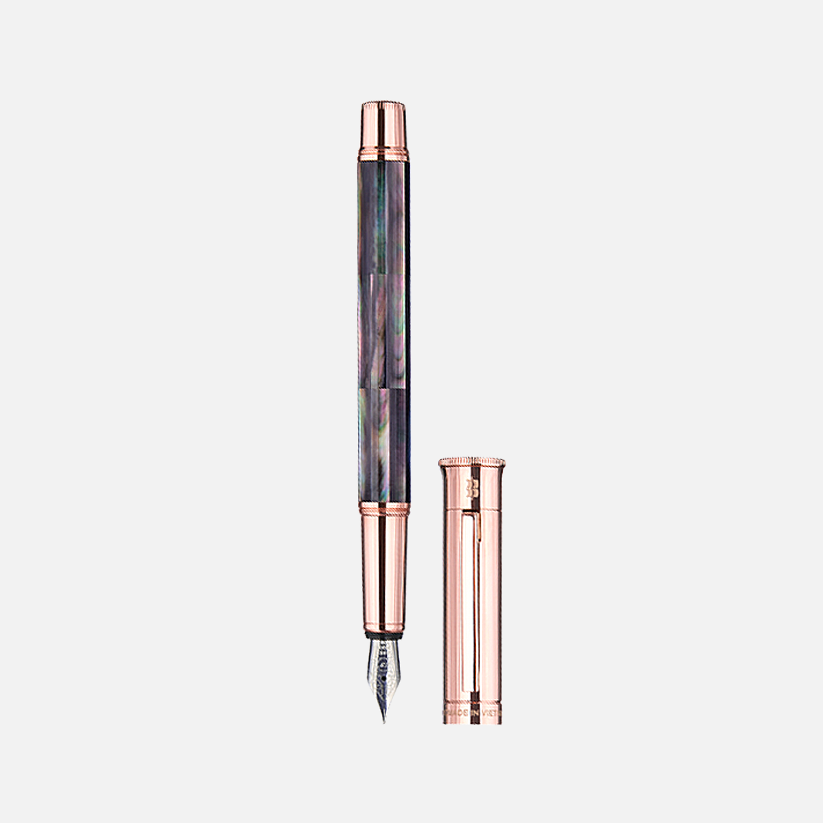 Gemprise Tahiti Black Pearl Fountain Pen Rose Gold Plated-43