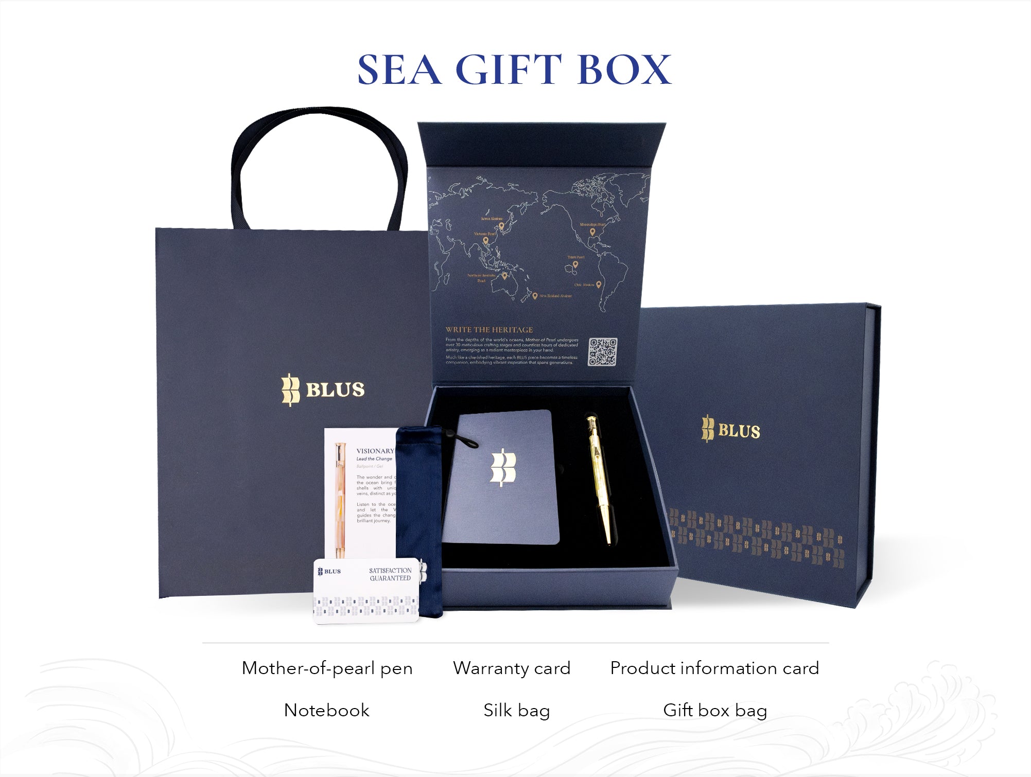 Gemperor - Fountain Pen - Checked - Northern Australia White Pearl - Rose Gold Plated