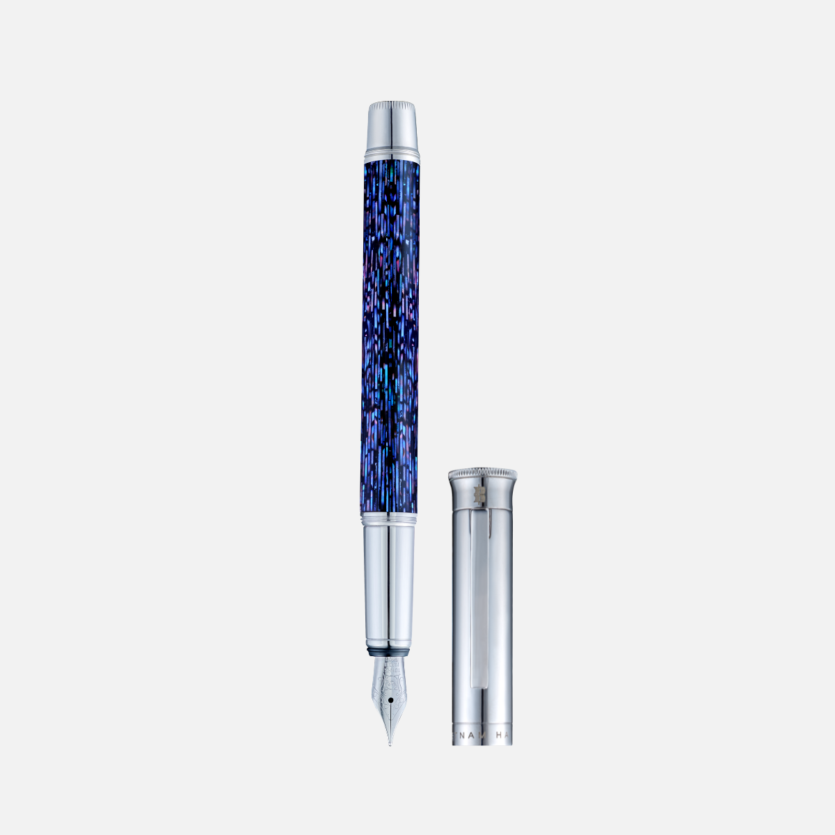 Gemprise - Lacquer Pen - Deep Ocean Blue - Fountain - White Gold Plated