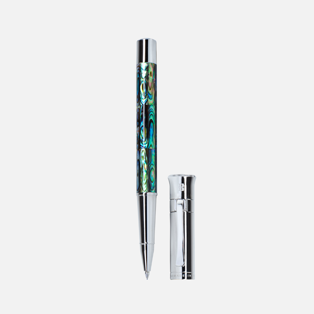 Gemperor - Rollerball Pen - New Zealand Abalone - White Gold Plated