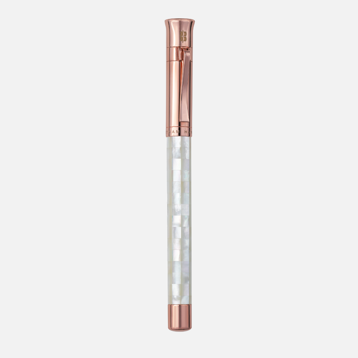 Gemperor - Fountain Pen - Checked - Northern Australia White Pearl - Rose Gold Plated