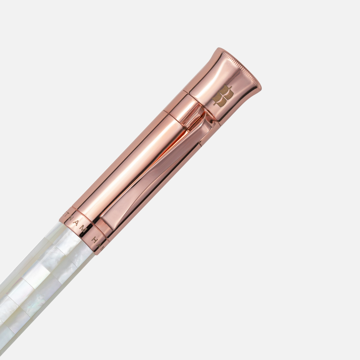 Gemperor - Fountain Pen - Checked - Northern Australia White Pearl - Rose Gold Plated
