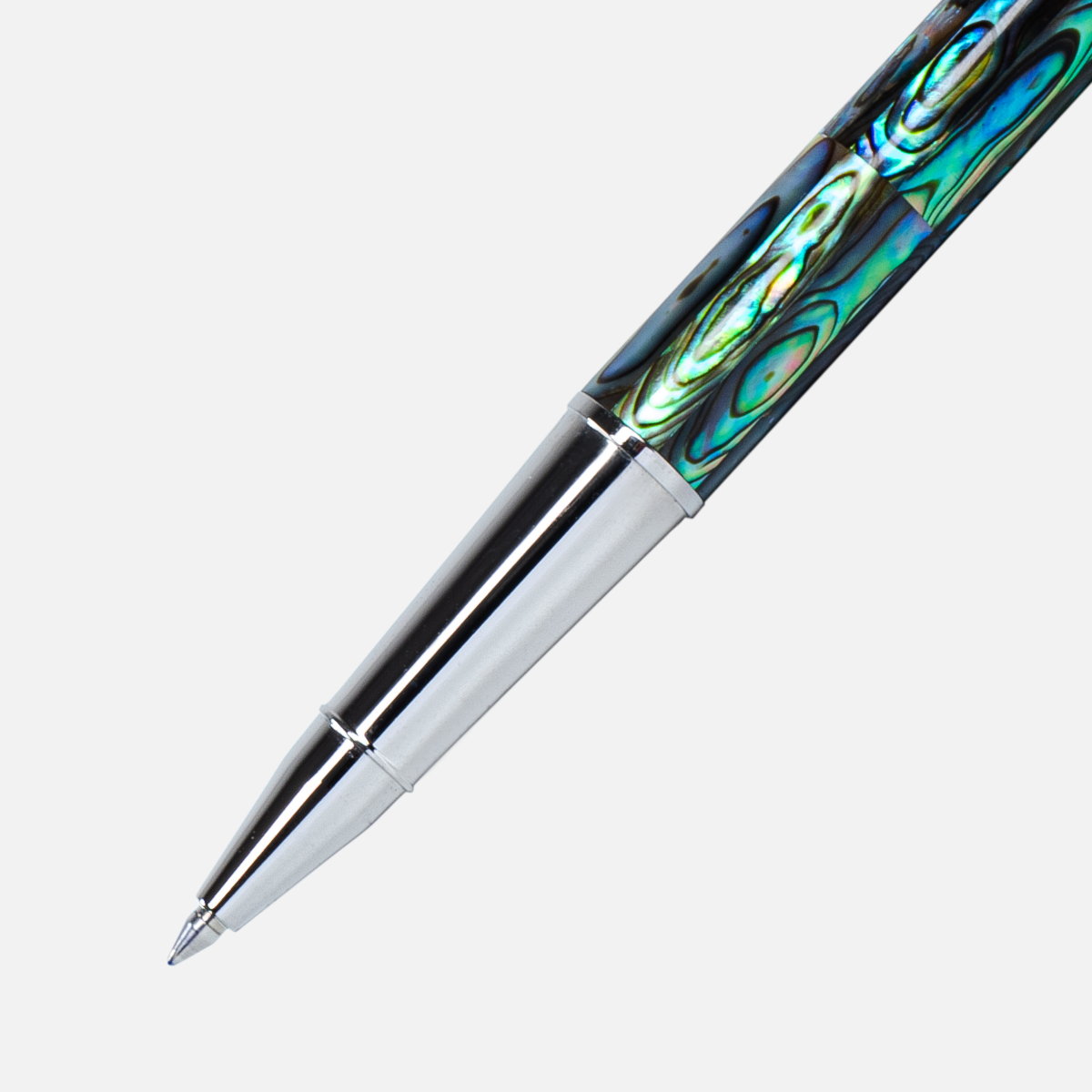 Gemperor - Rollerball Pen - New Zealand Abalone - White Gold Plated