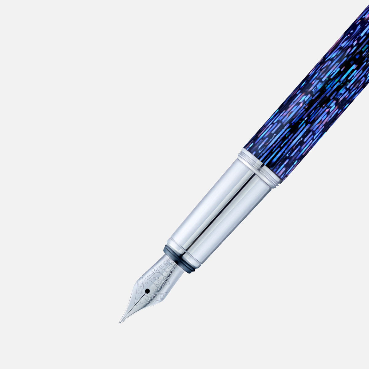 Gemprise - Lacquer Pen - Deep Ocean Blue - Fountain - White Gold Plated