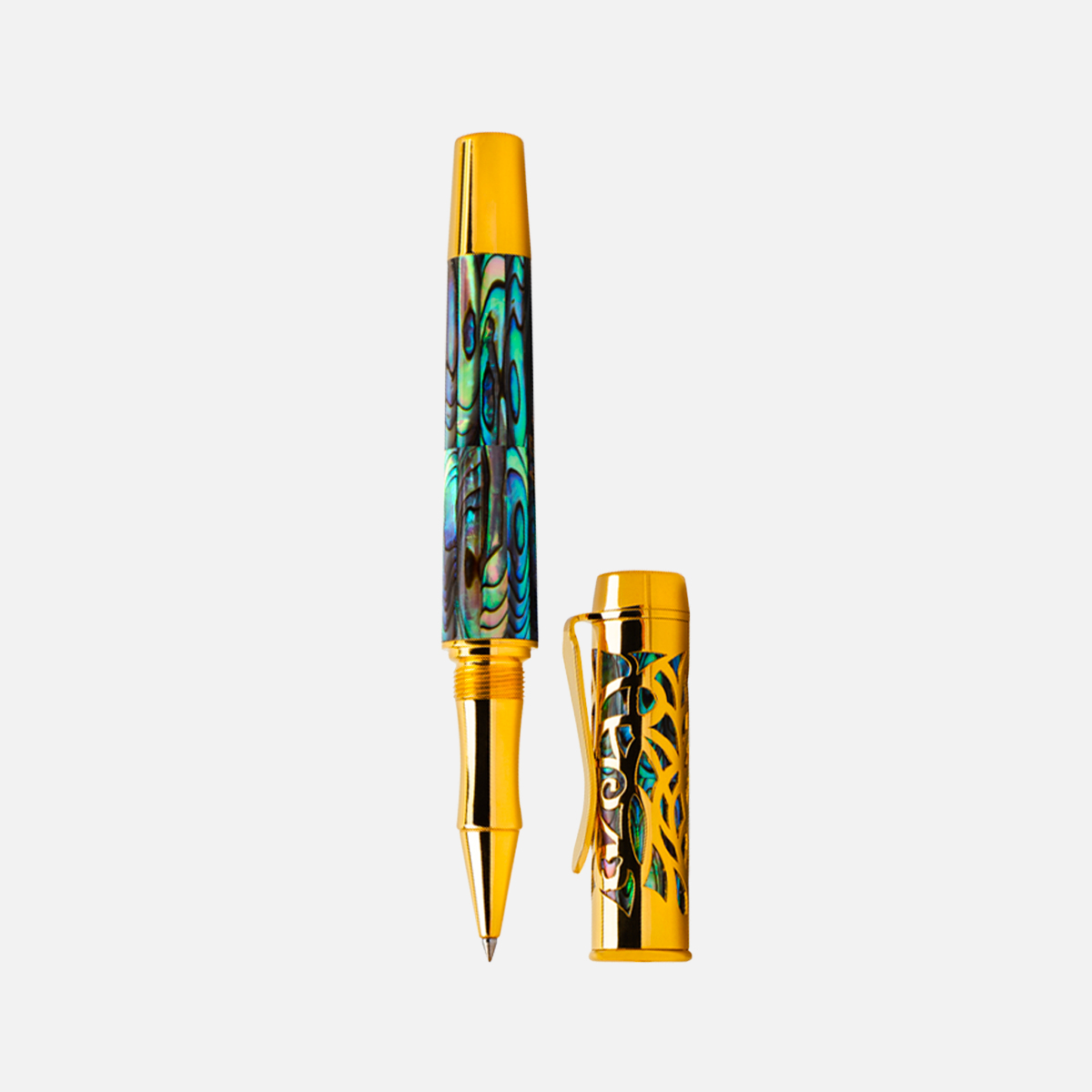 Blutinum New Zealand Abalone Rollerball Pen Gold Plated-2