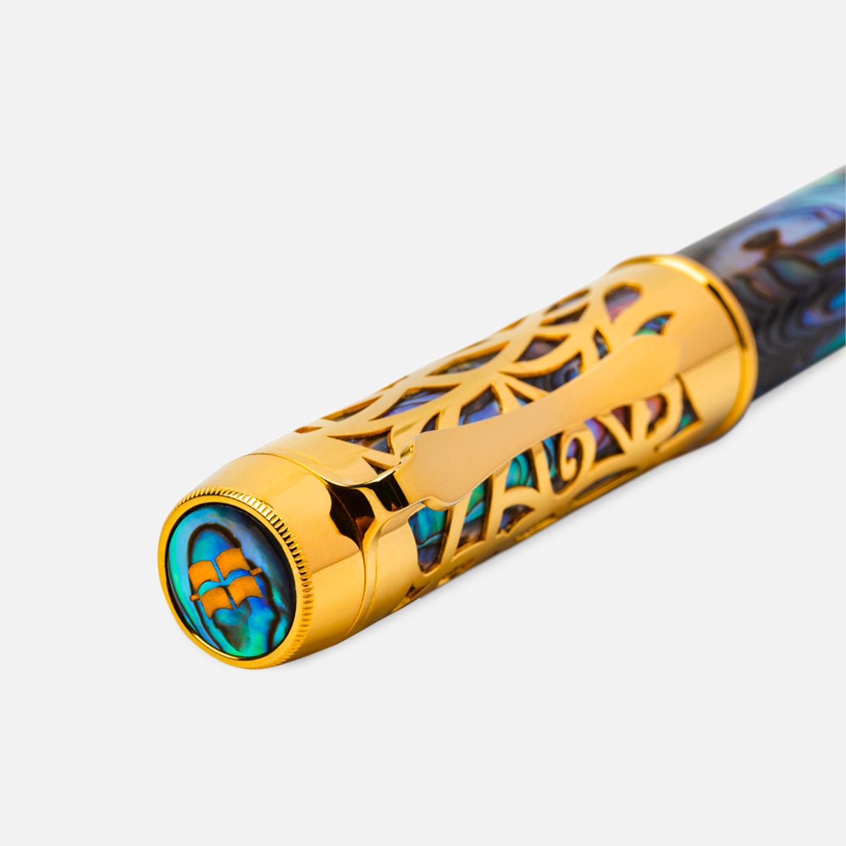  Blutinum New Zealand Abalone Rollerball Pen Gold Plated-4