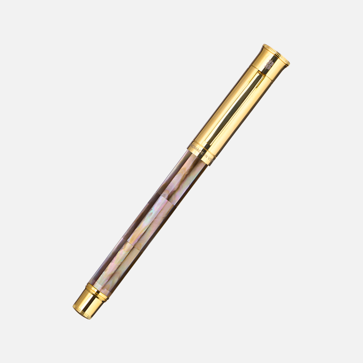  Gemprise Mississippi Brown Pearl Fountain Pen Gold Plated-9