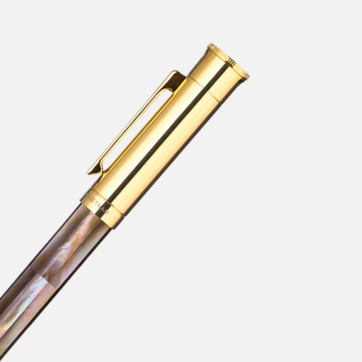  Gemprise Mississippi Brown Pearl Fountain Pen Gold Plated-10