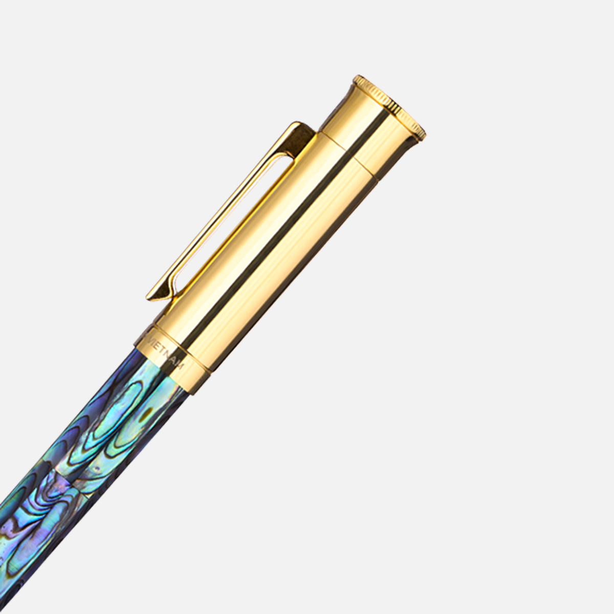  Gemprise New Zealand Abalone Rollerball Pen Gold Plated White Clip-20