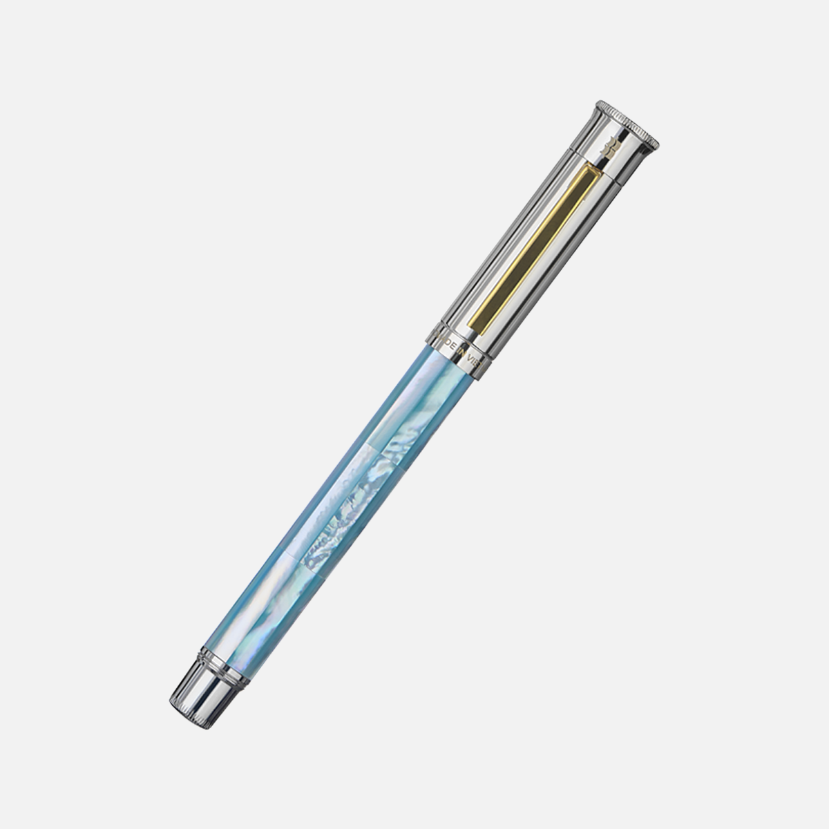  Gemprise Northern Australia Blue Pearl Rollerball Pen White Gold Plated Gold Clip-24