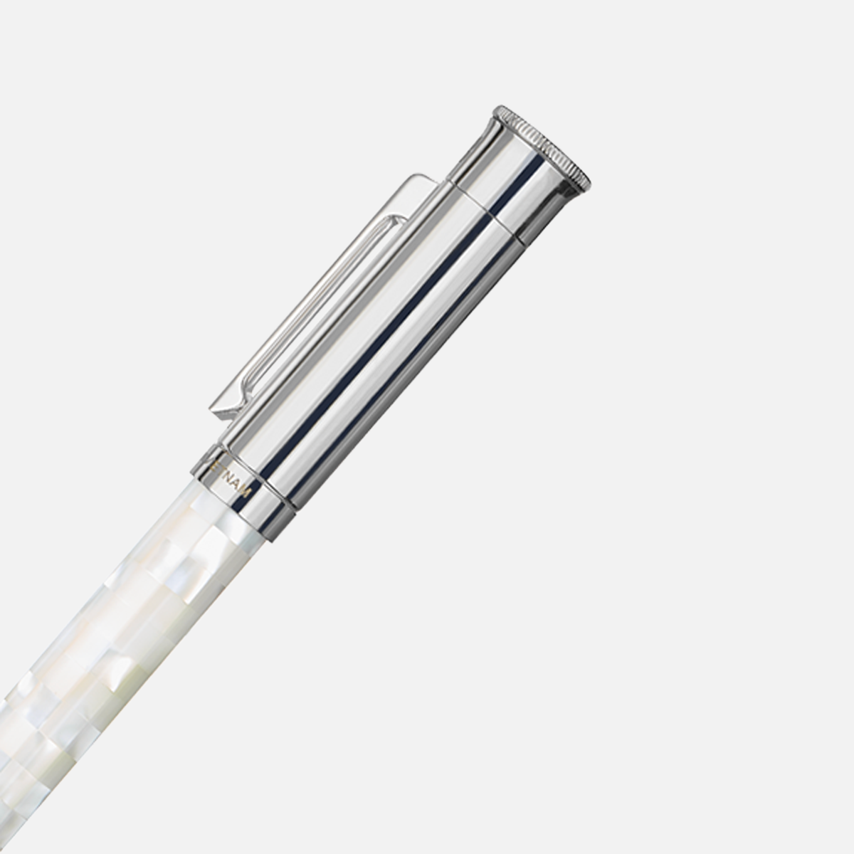  Gemprise Northern Australia White Trochus Fountain Pen Checked White Gold Plated-35