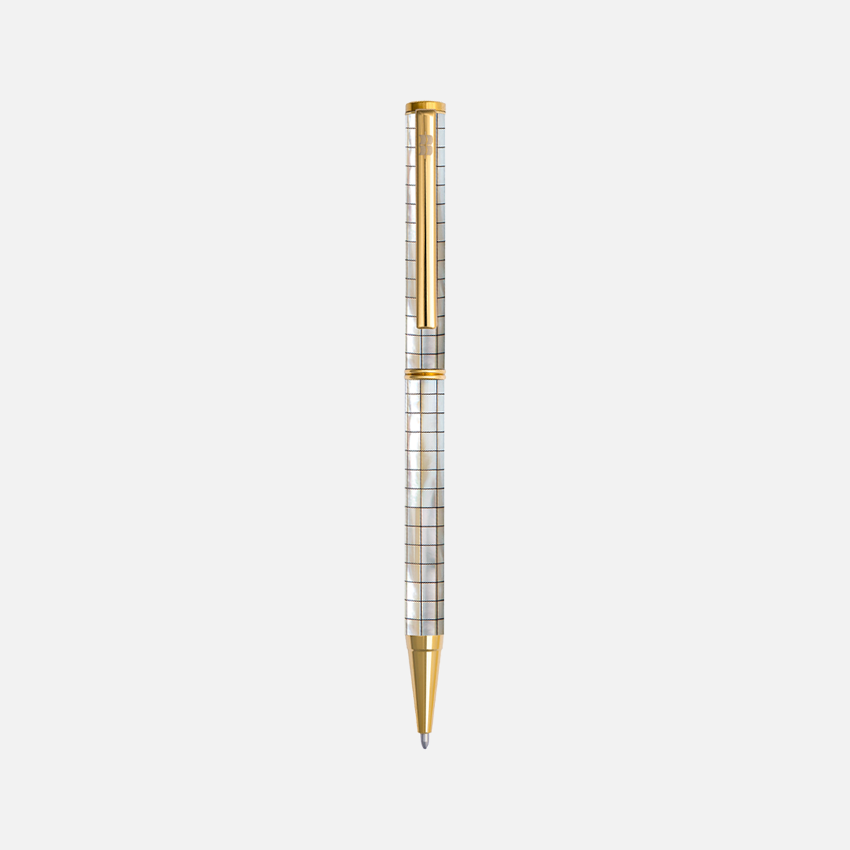 Inspired Northern Australia White Pearl Black Gingham Titanium Gold Plated-101