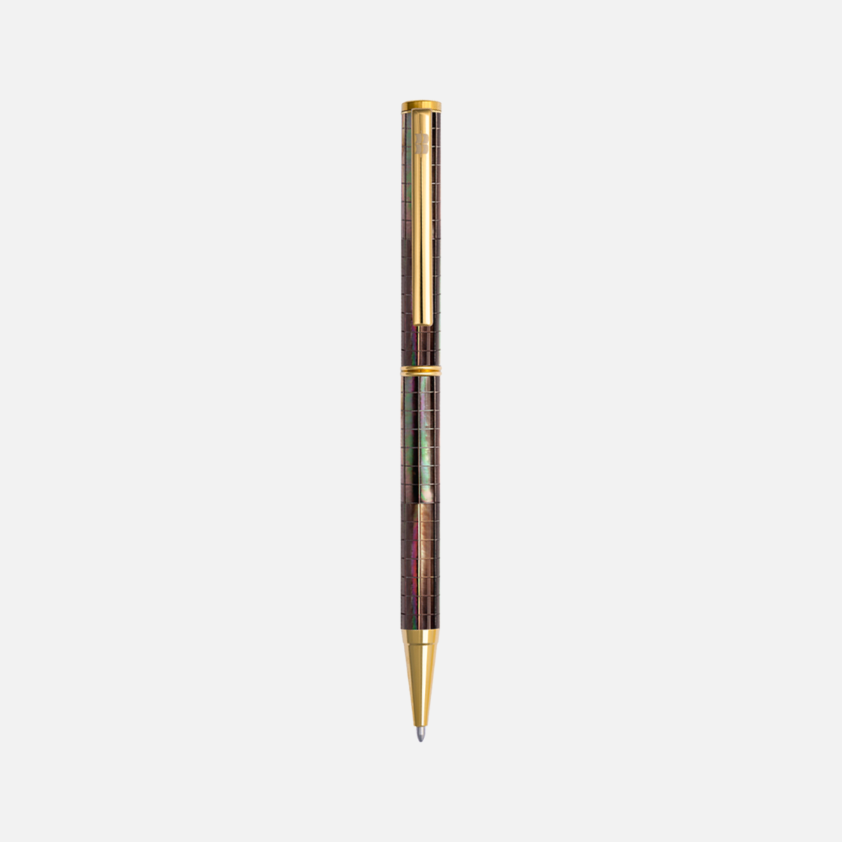 Inspired Tahiti Black Pearl Gingham Titanium Gold Plated-135