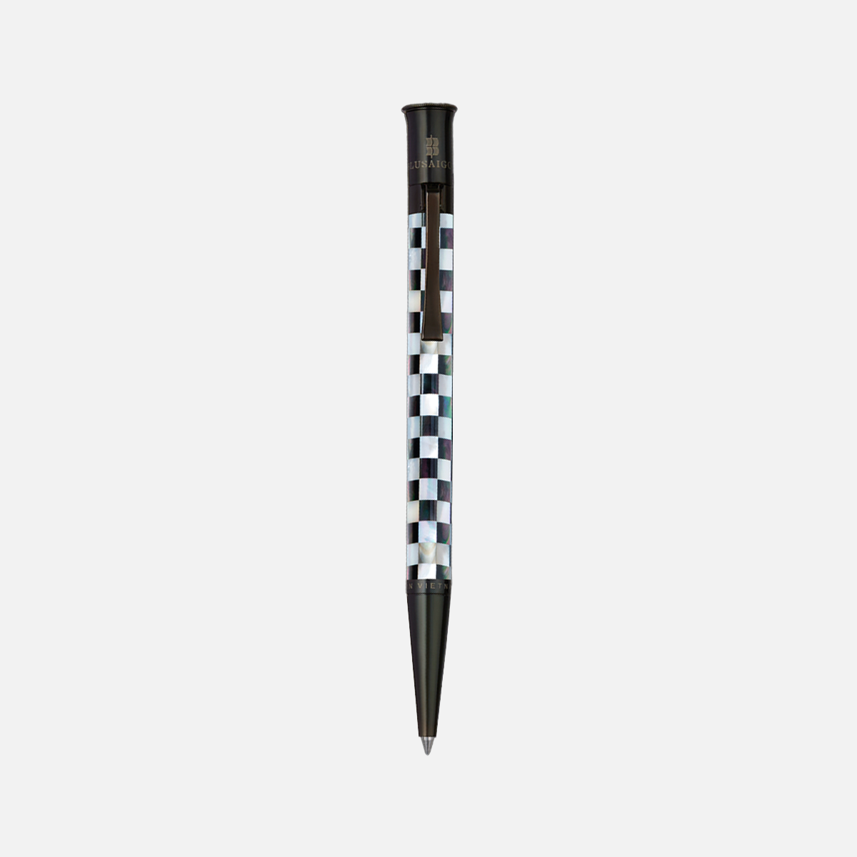 Visionary Tahiti Black Pearl Northern Australia White Pearl Gingham Ruthenium Plated-136
